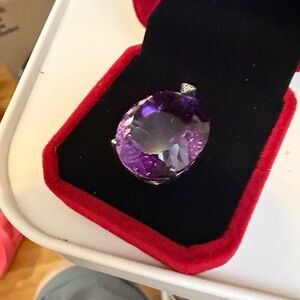 Elegant Purple Teardrop Pendant Necklace